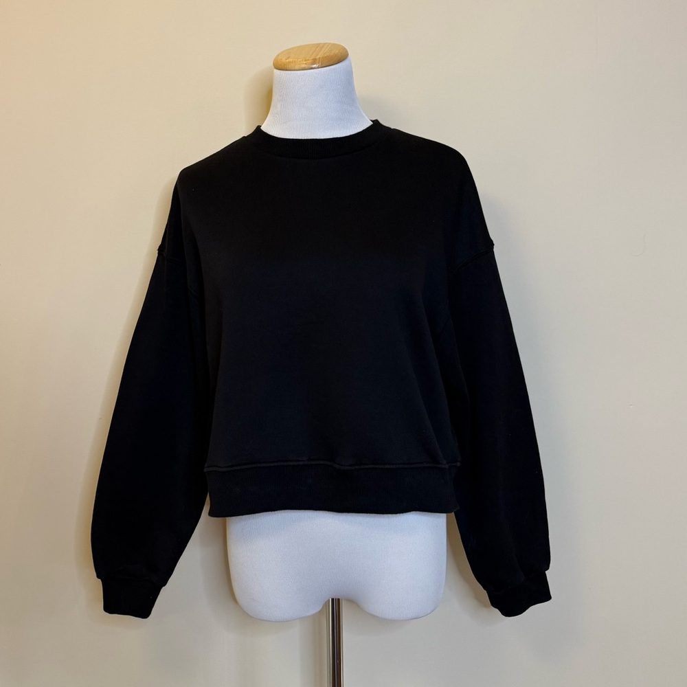 Divided Black Cropped Sweatshirt Size Small Oversized Pullover Minimalist